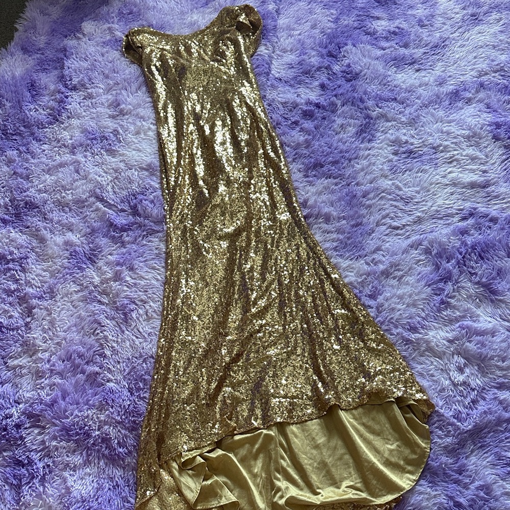 Gold Sequin Evening Gown